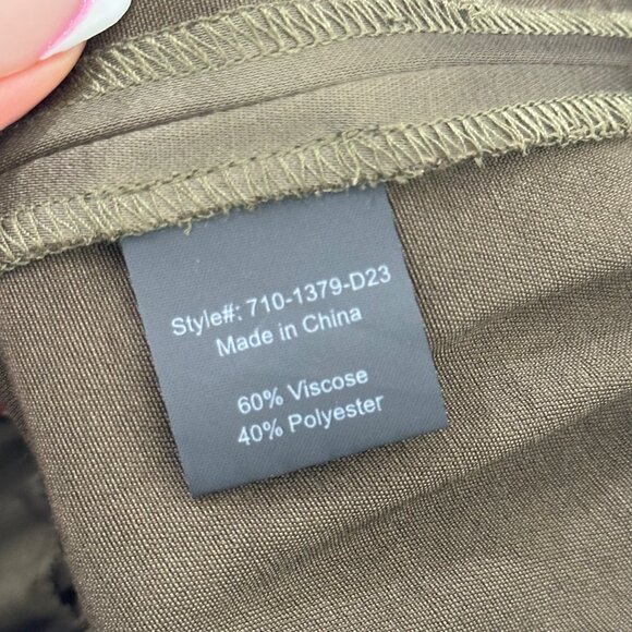 Jenni Kayne Dark Olive Silky Wide-Leg Elastic Waist Pants Women SZ Small Pull on - Picture 12 of 12